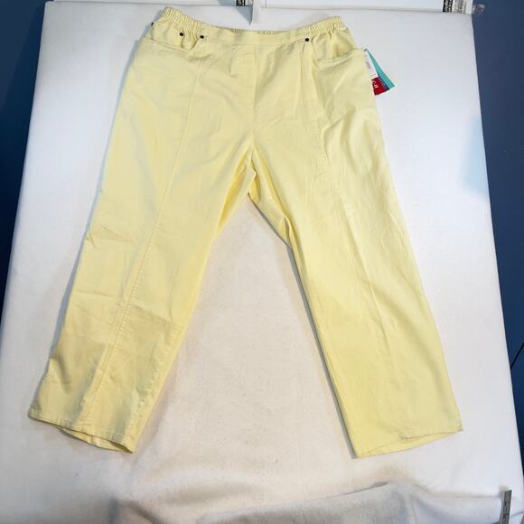 Cathy Daniels Pullon Pant Short Woman 3x Pastel Yellow NEW Elastic Waist Pockets - Picture 1 of 16